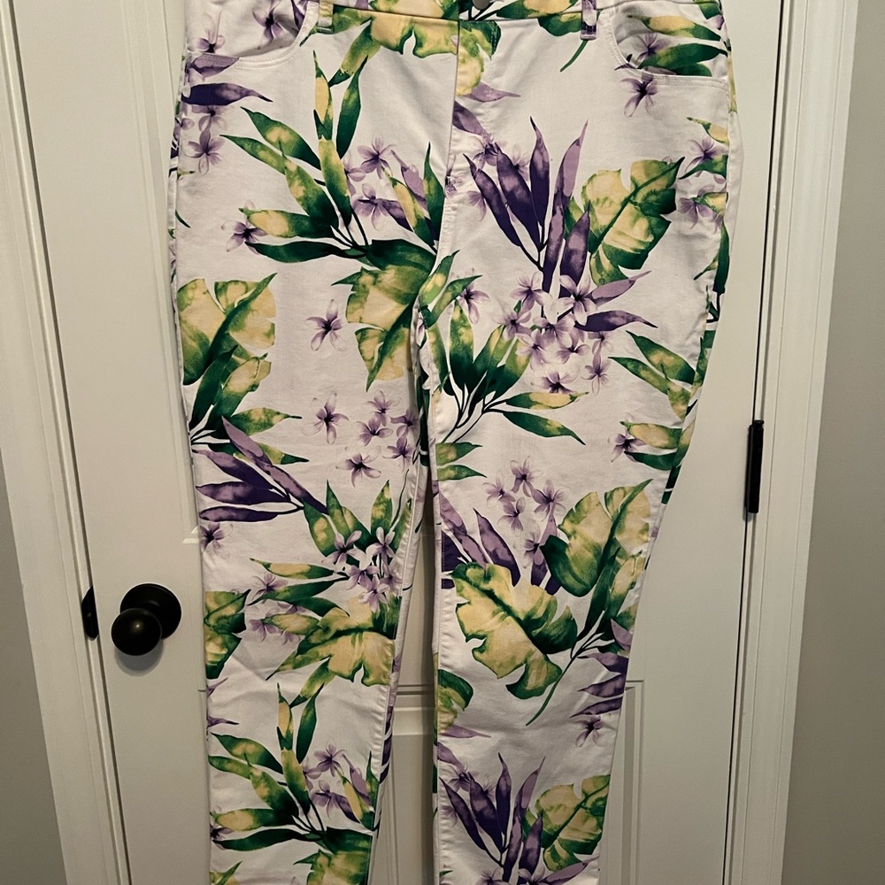 Chico's Multicolor Floral Jeans